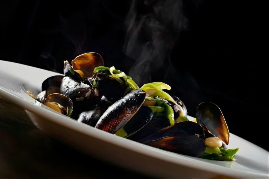 hot food with smoke